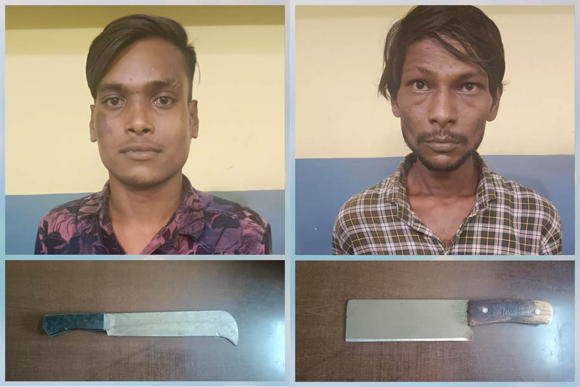 चाकू-तलवार के साथ 2 गिरफ्तार