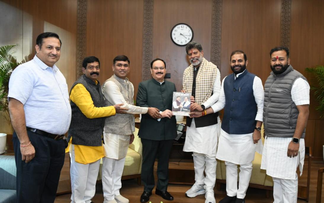 भाजपा राष्ट्रीय अध्यक्ष श्री जेपी नड्डा से प्रदेश अध्यक्ष देव ने भेंट की
