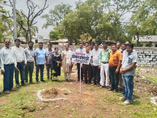 नगर पंचायत उपाध्यक्ष के जन्मदिवस पर स्कूल में किया गया वृक्षारोपण