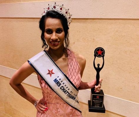 यात्री शाह ने जीत G-1 मिसेज श्रेणी छत्तीसगढ़ का खिताब