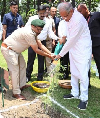 मुख्यमंत्री ने अपने निवास परिसर में आंवला का पौधा रोपा