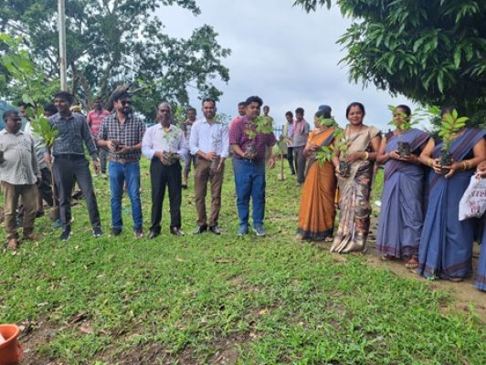 भैरमगढ़ के भैरमबाबा मंदिर परिसर में हुआ वृक्षारोपण