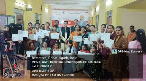 56 हितग्रहियों को किया गया प्रमाण पत्र वितरण