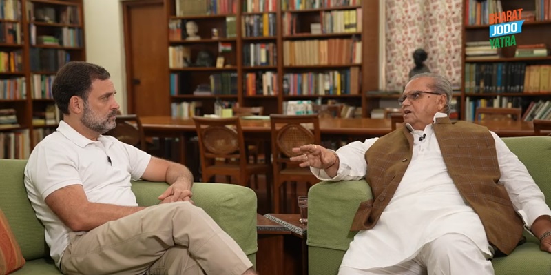 राहुल ने लिया सत्यपाल मलिक का इंटरव्यू, पुलवामा से लेकर अडानी पर हुई चर्चा...