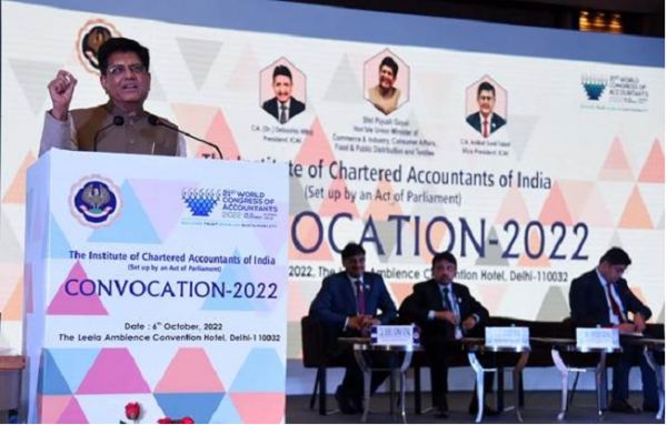 चार्टर्ड अकाउंटैंट्स दुनिया के सबसे महान व्यवसायों में से एक : पीयूष गोयल