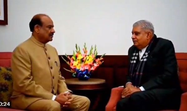 बिरला ने धनखड़ से की मुलाकात, दुर्व्यवहार को लेकर जाहिर की गहरी चिंता