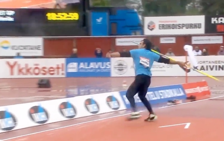 नीरज चोपड़ा ने फिनलैंड में कुर्ताने गेम्स की भाला फेंक प्रतियोगिता में स्वर्ण पदक जीता