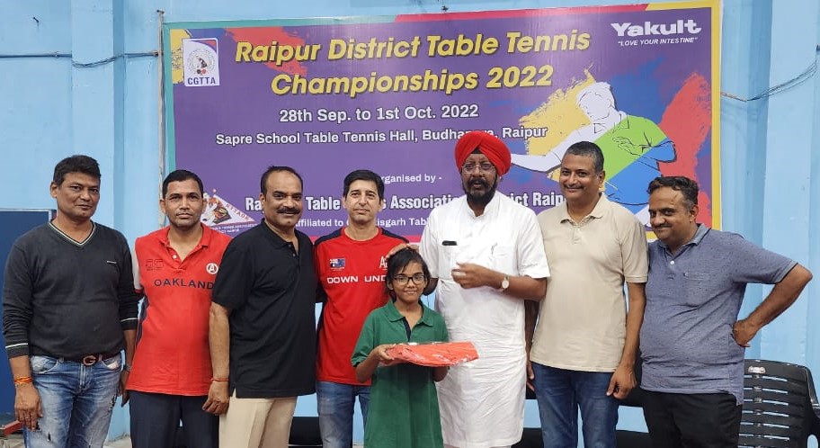 20वीं राज्य प्रतियोगिता के लिए रायपुर जिला टेबल टेनिस टीम घोषित