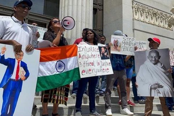 मणिपुर हिंसा के खिलाफ अमेरिका में भारतीय-अमेरिकियों ने किया विरोध-प्रदर्शन
